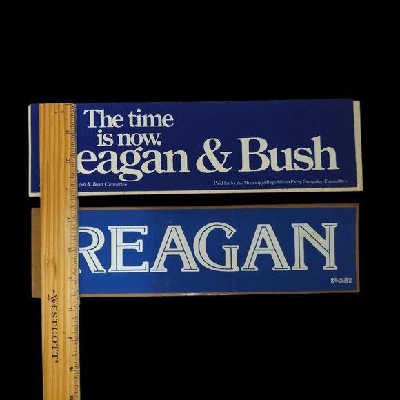 Reagan & Bush The Time Is Now 1980 Presidential Campaign Now Bumper Sticker Lot - Picture 4 of 9
